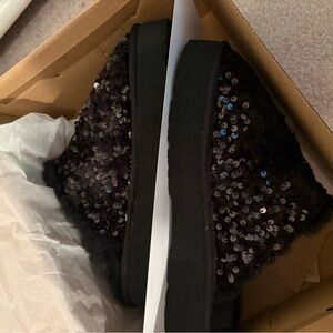 BearPaw Black Sequin Women's Slippers